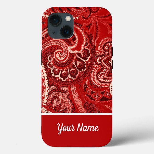 Customise Boho Red Bandanna Case-Mate iPhone Case (Back)