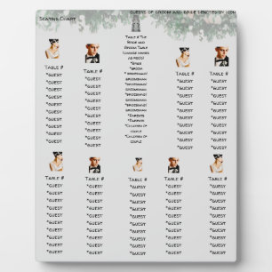 Customise Bride/Groom Icon Enabled  Seating Plan  Plaque