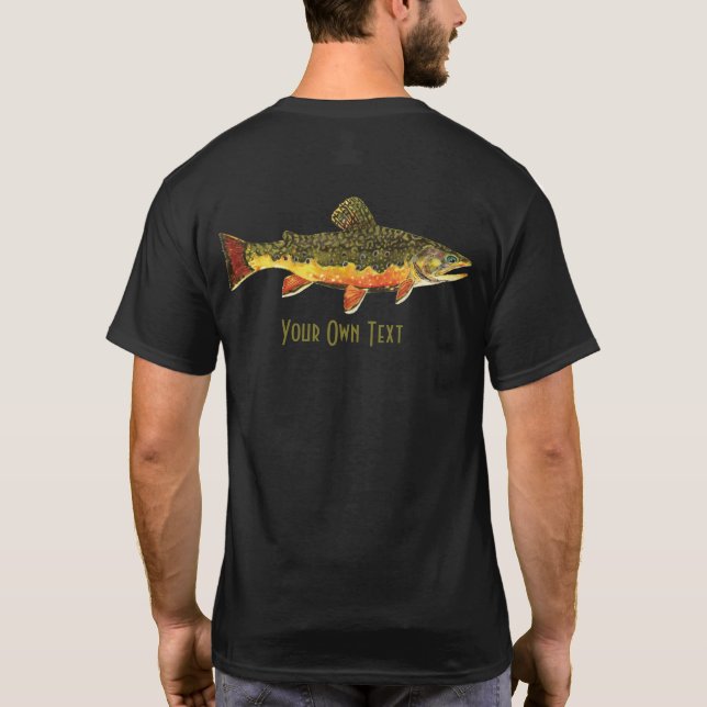 Customise Brook Trout Fly Fishing Angler T-Shirt (Back)