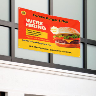 Customise Burger Restaurant We're Hiring Now Banner