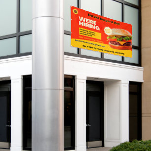 Customise Burger Restaurant We're Hiring Now  Banner