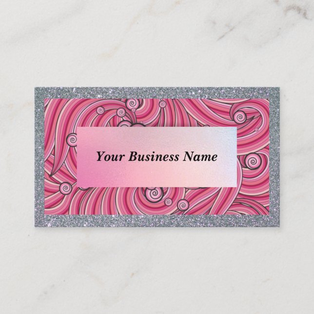 Customise Business Cards Grey & Pink  (Front)