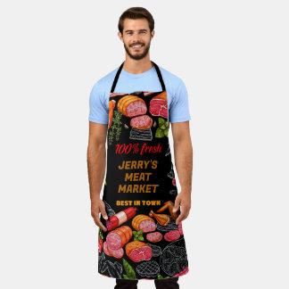 Customise Butcher Shop Business Meat Cuts Apron