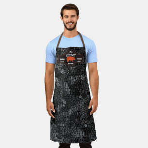Customise Butcher Shop Orange Hog Pig Black Camo  Apron