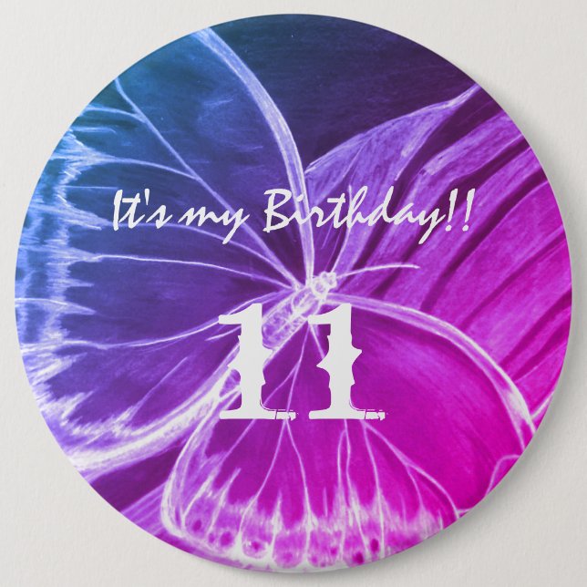 Customise Butterfly Button It's my birthday (Front)