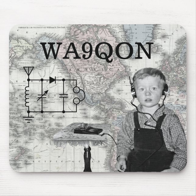 Customise Call Letters Radio Boy Mouse Pad (Front)