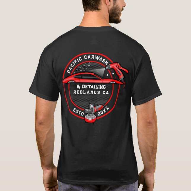 Customise Carwash Detailer Front and Back Design  T-Shirt (Back)