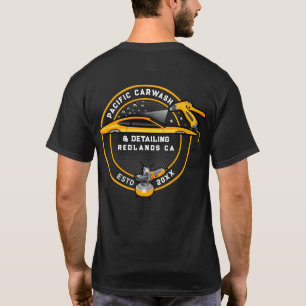 Customise Carwash Detailer Front and Back Gold T-Shirt