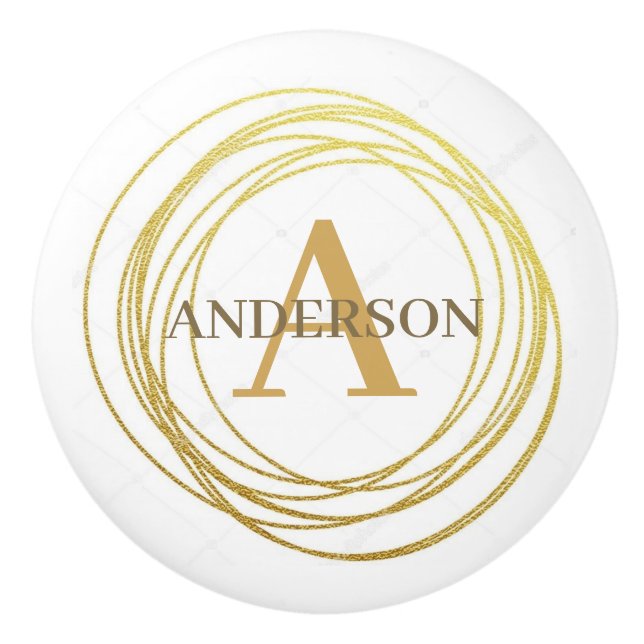 Customise Ceramic Knobs - Golden Circles (Front)