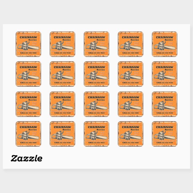 Customise Chainsaw Service Small Engine Repair  Square Sticker (Sheet)