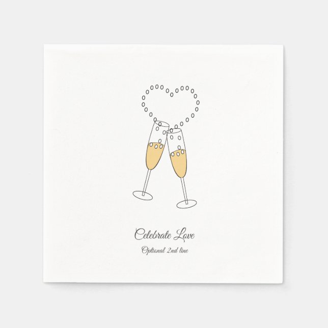 Customise Champagne Toast Celebrate Love Napkins (Front)