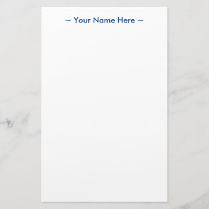 customise change name text blue white stationery