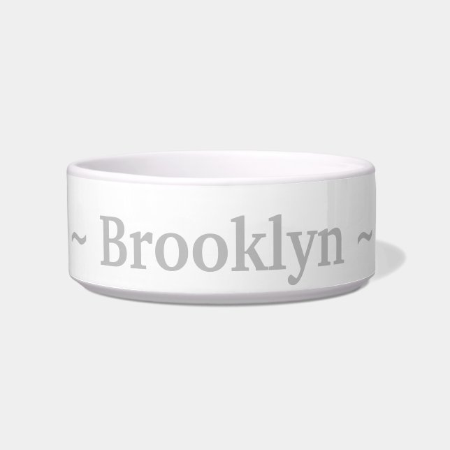 "customise / change name text & colours" - pet bow bowl (Front)