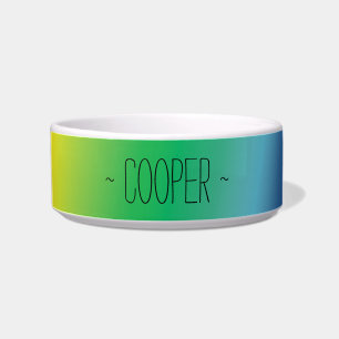 "customise / change name text & colours" - pet bow bowl