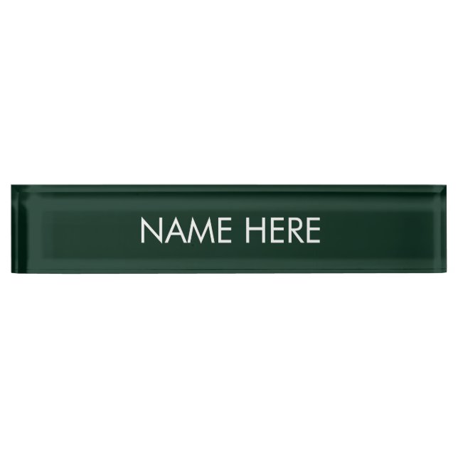 customise, change name text dark green white nameplate (Front)