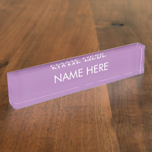 customise, change name text lavender white nameplate