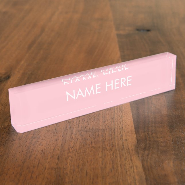 customise, change name text pink white nameplate (Side)