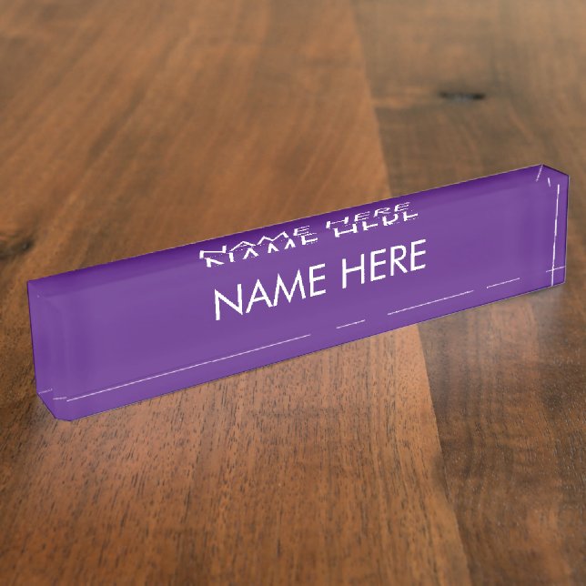 customise, change name text purple white nameplate (Side)