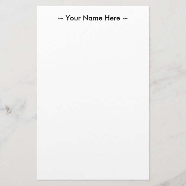 customise change name text white black stationery (Front)