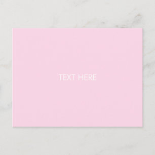 customise, change name text white light pink postcard
