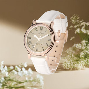 Customise Chic Monogram Girly Vintage Gold Watch