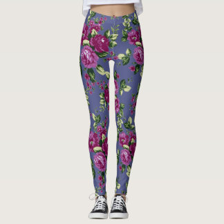 Customise & Choose the colour - Purple Floral Yoga Leggings
