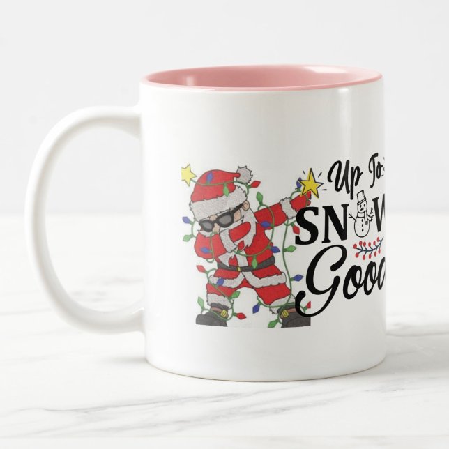customise christtma snow  Two-Tone coffee mug (personalised Christmas holiday gift mug)