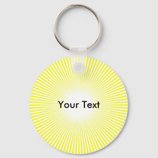 Customise Circle Rays From Centre Keyring Yellow