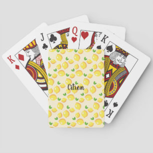 Customise Citron Pattern Playing Cards
