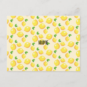 Customise Citron Pattern Postcard