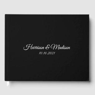 customise classic elegant text Wedding Guest Book