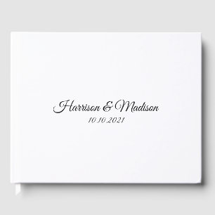 customise classic elegant text Wedding Guest Book