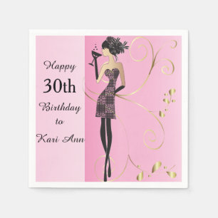 Customise Classy Birthday Girl Napkin