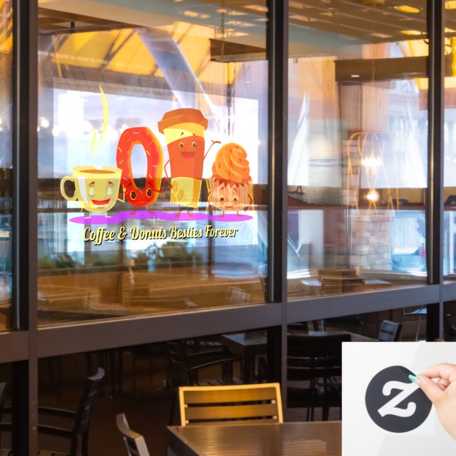 Customise Coffee And Doughnuts Besties Forever Pro (Restaurant Window)