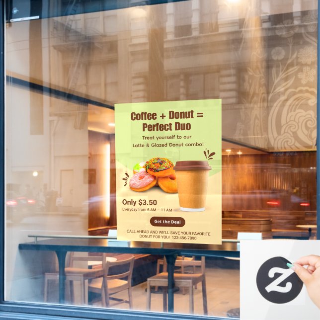 Customise Coffee And Doughnuts The Perfect Duo (Cafe Window)