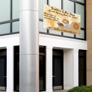 Customise Coffee Shop Grand Opening Special Day  Banner