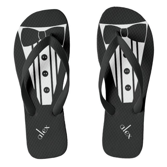 Customise Colour Tuxedo -Groomsmen Jandals (Footbed)