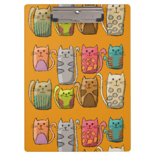 Customise colourful cats clipboard