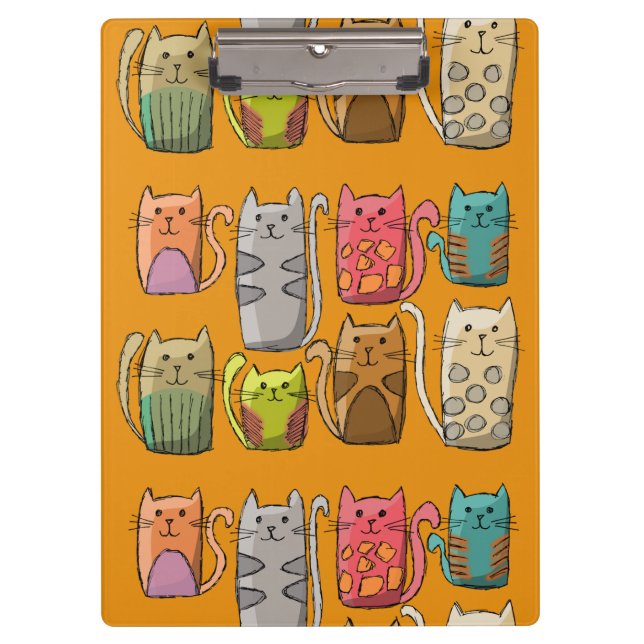 Customise colourful cats clipboard (Front)