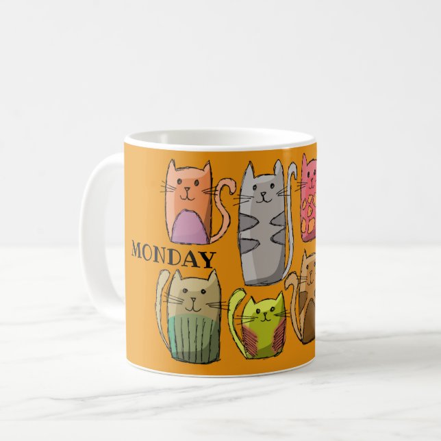 Customise colourful cats coffee mug (Front Left)