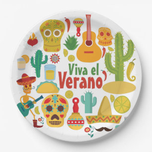 Customise Cool Mexico Monuments Design Paper Plate