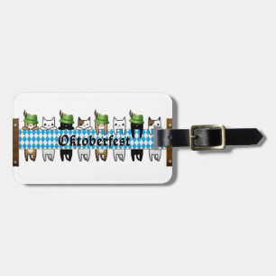 Customise Cool Oktoberfest Cat Design Luggage Tag