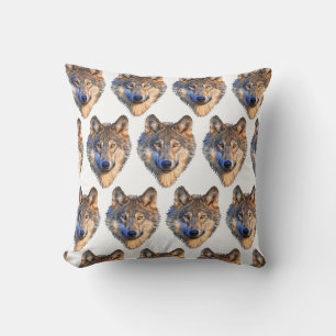 Customise Cool Wolf Head Cushion