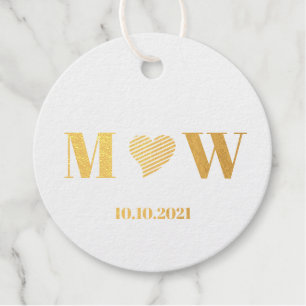 Customise Couple  initials A Loves B red heart Favour Tags
