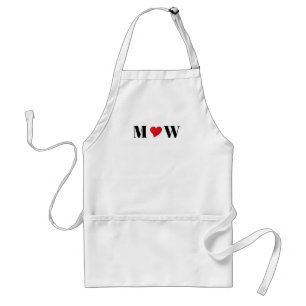 Customise Couple initials A Loves B red heart Standard Apron