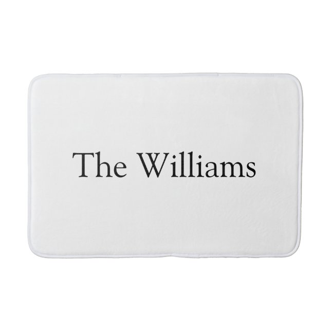 Customise Couple's last name family name text Bath Mat (Front)