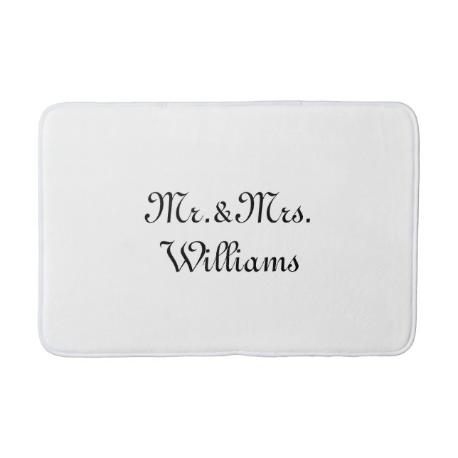 Customise Couple's last name, Mr. & Mrs. Bath Mat (Front)