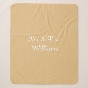 Customise Couple's last name, Mr. & Mrs. camel Sherpa Blanket
