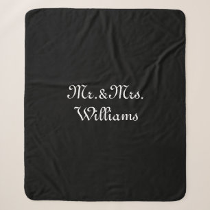 Customise Couple's last name, Mr. & Mrs. Sherpa Blanket