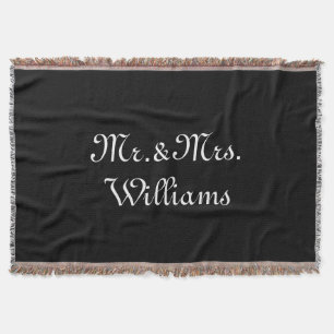 Customise Couple's last name, Mr. & Mrs. Throw Blanket